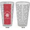 Snowflakes Pint Glass - Full Color - Front & Back Views
