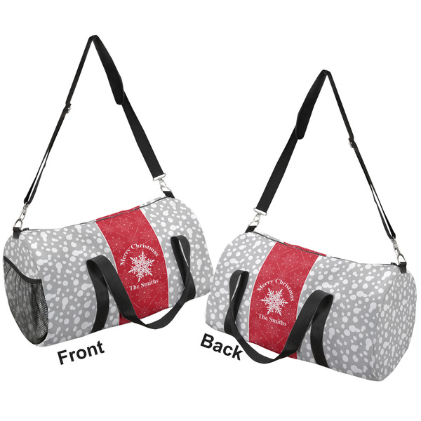 Snowflakes Duffle bag large front and back sides