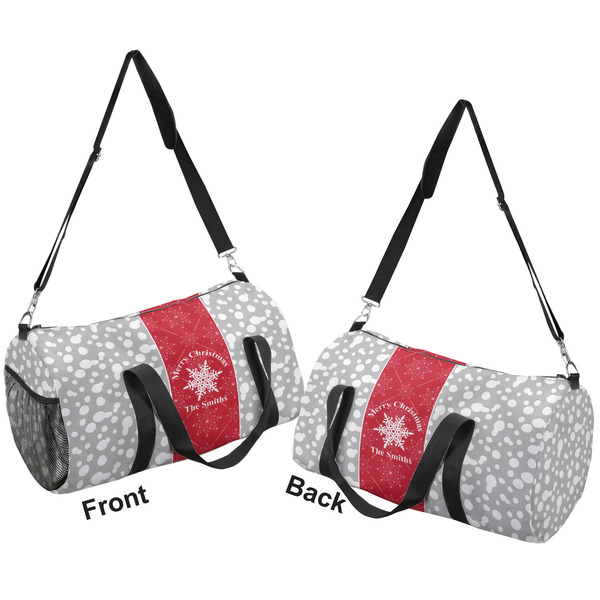 Snowflakes Duffle bag small front and back sides