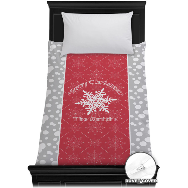 Custom Snowflakes Duvet Cover - Twin XL (Personalized)