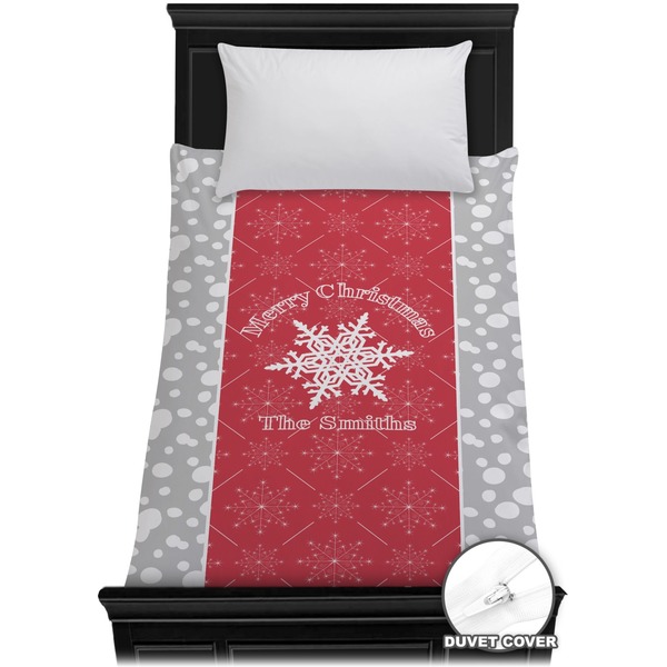 Custom Snowflakes Duvet Cover - Twin (Personalized)