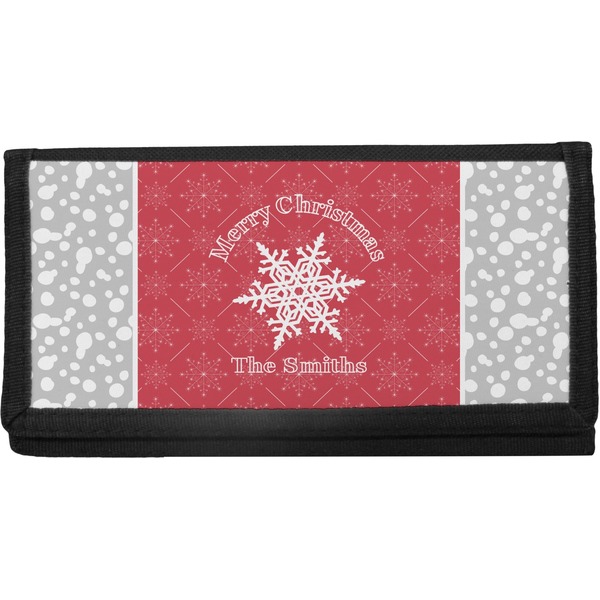 Custom Snowflakes Canvas Checkbook Cover (Personalized)