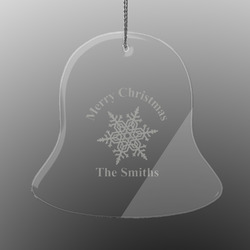 Snowflakes Engraved Glass Ornament - Bell (Personalized)