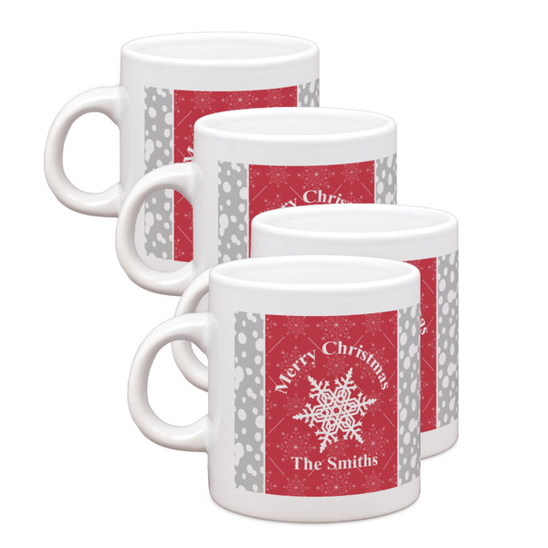 Custom Snowflakes Single Shot Espresso Cups - Set of 4 (Personalized)