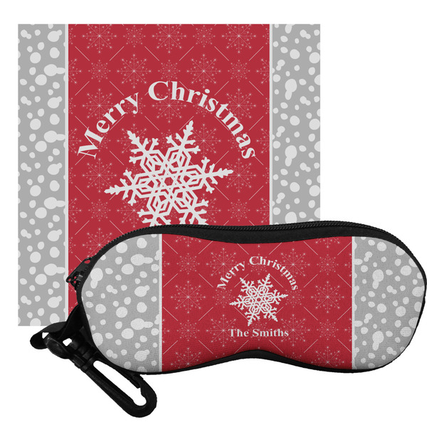 Custom Snowflakes Eyeglass Case & Cloth (Personalized)