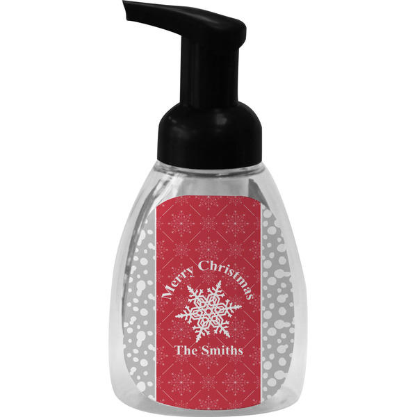Custom Snowflakes Foam Soap Bottle - Black (Personalized)