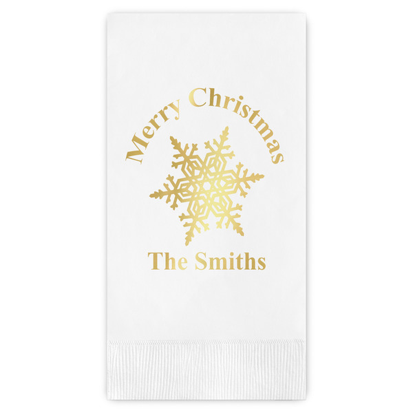 Custom Snowflakes Guest Napkins - Foil Stamped (Personalized)
