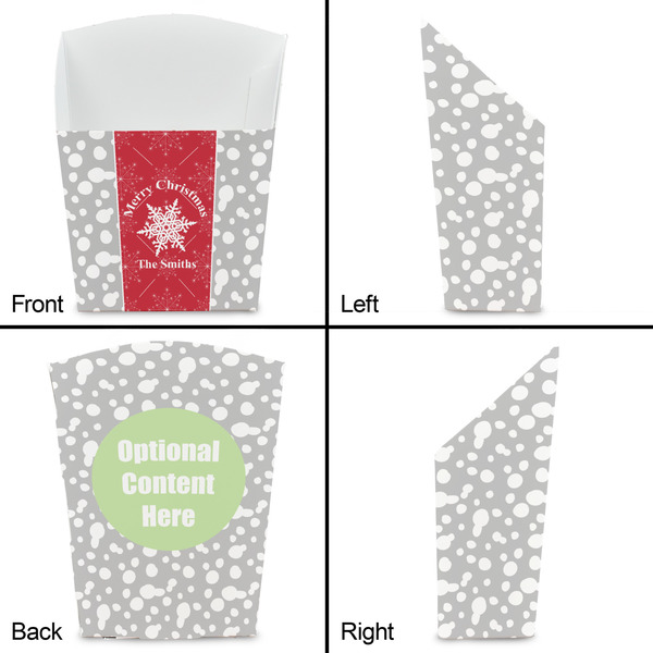 Snowflakes French Fry Favor Box - Front & Back View