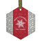 Snowflakes Frosted Glass Ornament - Hexagon