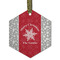 Snowflakes Flat Glass Ornament - Hexagon w/ Name or Text
