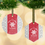 Snowflakes Flat Glass Ornament w/ Name or Text