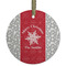 Snowflakes Frosted Glass Ornament - Round
