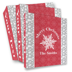 Snowflakes 3 Ring Binder - Full Wrap (Personalized)