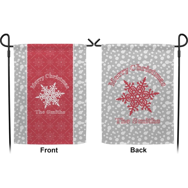 Snowflakes Garden Flag - Double Sided Front and Back