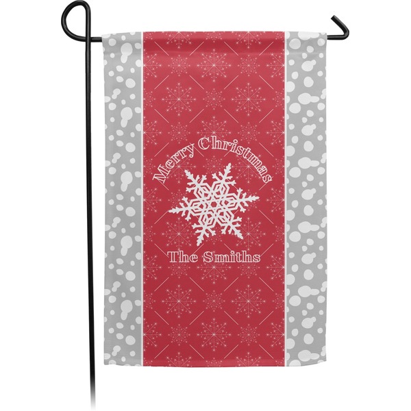 Custom Snowflakes Small Garden Flag - Double Sided w/ Name or Text