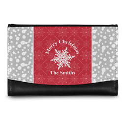 Snowflakes Genuine Leather Women's Wallet - Small (Personalized)
