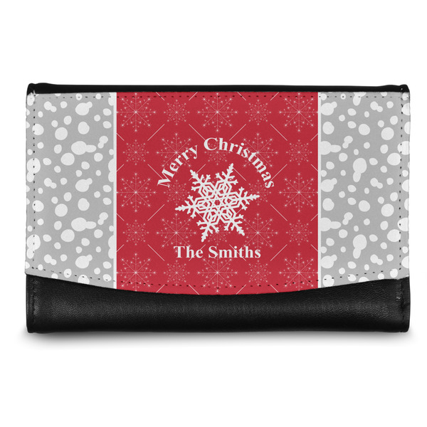 Custom Snowflakes Genuine Leather Women's Wallet - Small (Personalized)
