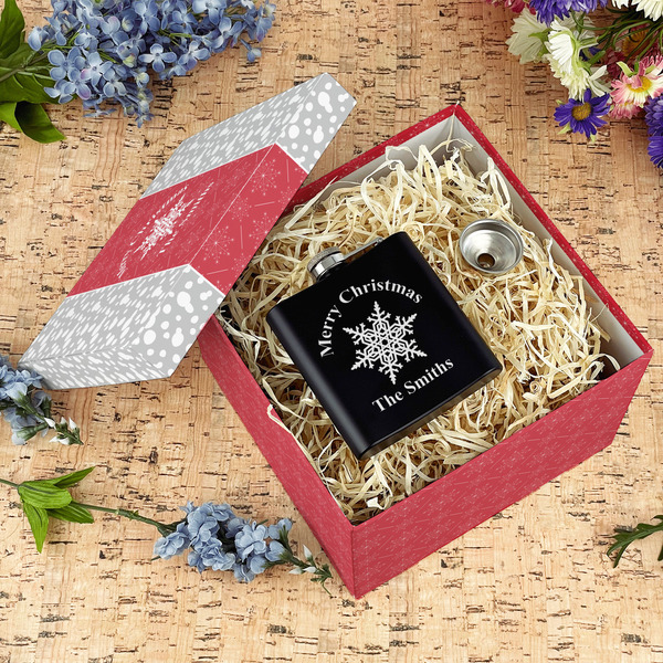 Snowflakes Gift Boxes with Lid - Canvas Wrapped - Large - In Context