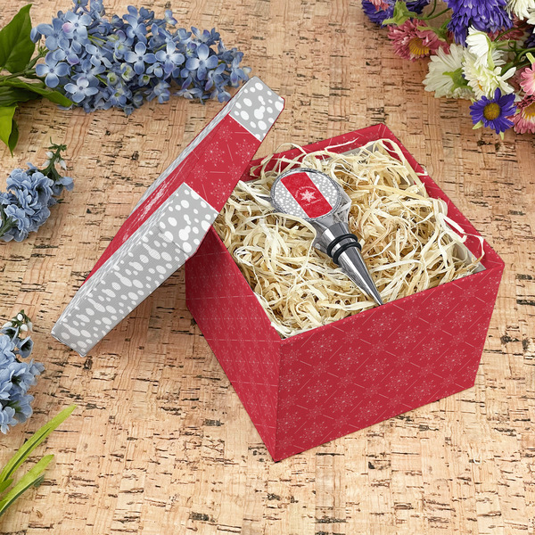 Snowflakes Gift Boxes with Lid - Canvas Wrapped - Medium - In Context