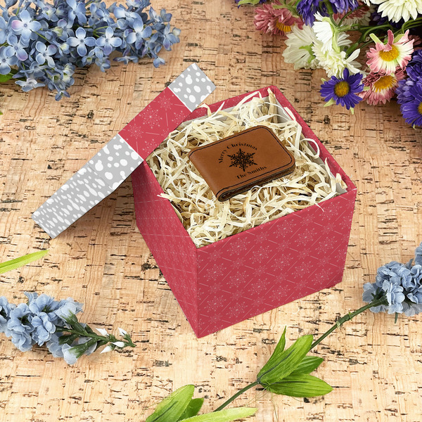 Snowflakes Gift Boxes with Lid - Canvas Wrapped - Small - In Context