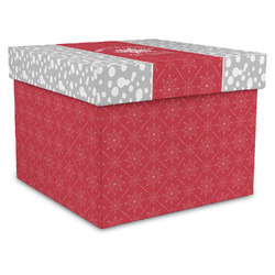 Snowflakes Gift Box with Lid - Canvas Wrapped - X-Large (Personalized)