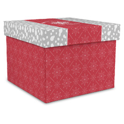 Snowflakes Gift Box with Lid - Canvas Wrapped - XX-Large (Personalized)