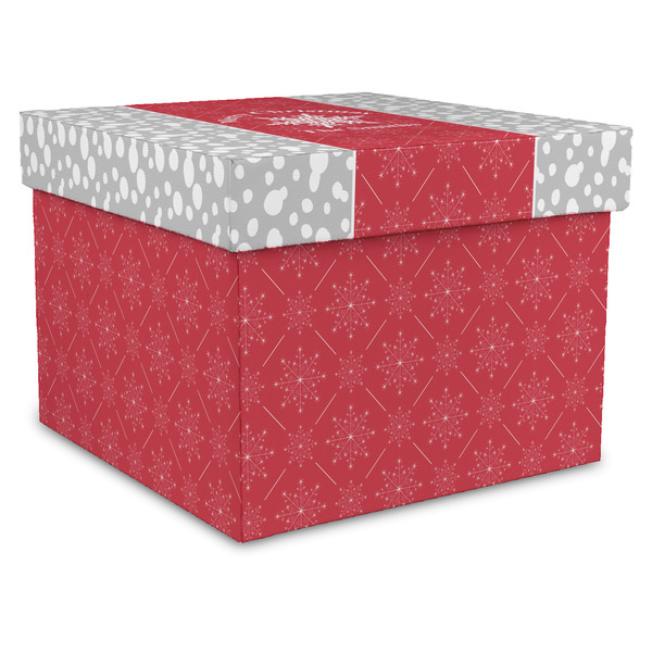 Custom Snowflakes Gift Box with Lid - Canvas Wrapped - XX-Large (Personalized)