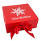 Snowflakes Gift Boxes with Magnetic Lid - Red - Front