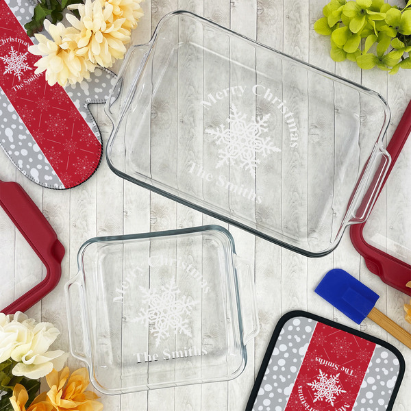Snowflakes Glass Baking Dish Set - LIFESTYLE