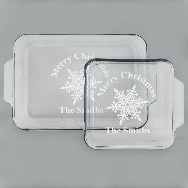 Snowflakes Glass Baking Dish Set - MAIN (set)