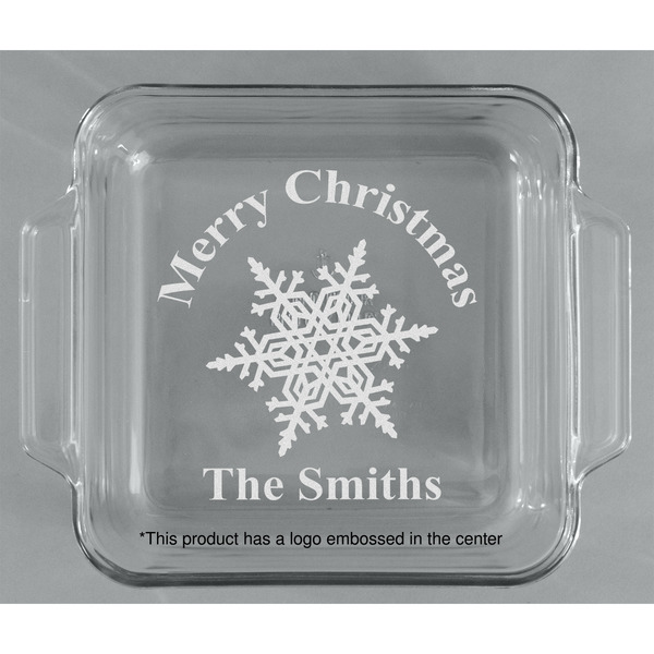 Snowflakes Glass Cake Dish - APPROVAL (8x8)