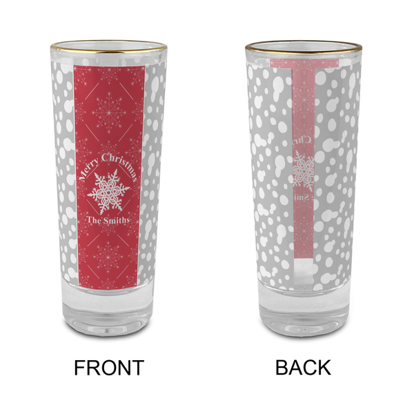 Snowflakes Glass Shot Glass - 2 oz - Single - APPROVAL