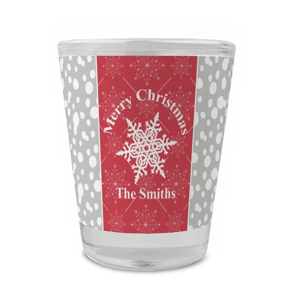 Custom Snowflakes Glass Shot Glass - 1.5 oz - Set of 4 (Personalized)