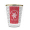 Snowflakes Glass Shot Glass - With gold rim - FRONT