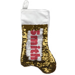 Snowflakes Reversible Sequin Stocking - Gold (Personalized)