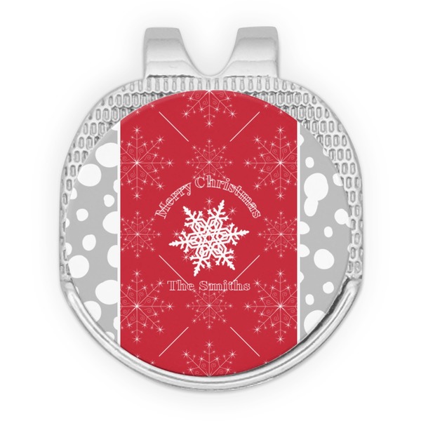 Custom Snowflakes Golf Ball Marker - Hat Clip - Silver