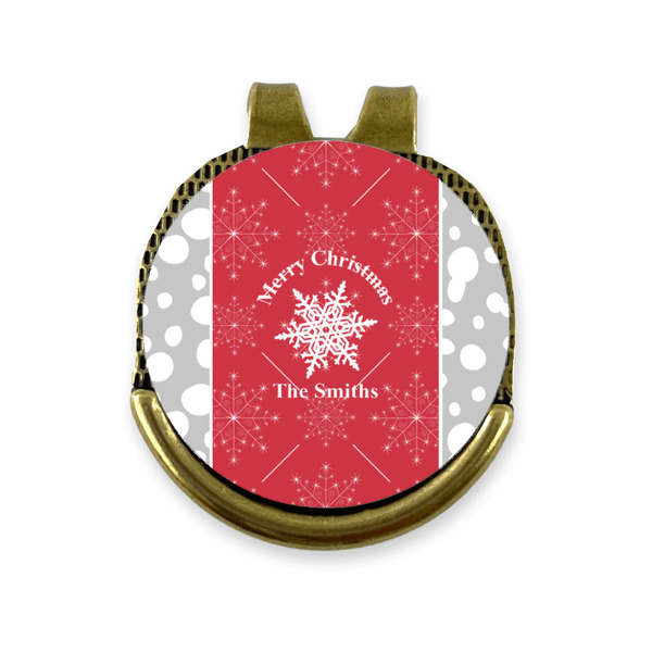 Custom Snowflakes Golf Ball Marker - Hat Clip - Gold