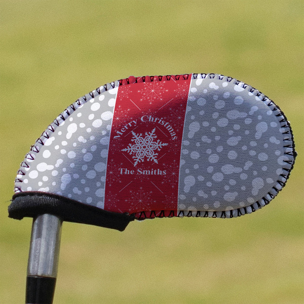 Custom Snowflakes Golf Club Iron Cover - Single (Personalized)
