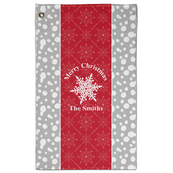 Snowflakes Golf Towel - Poly-Cotton Blend w/ Name or Text