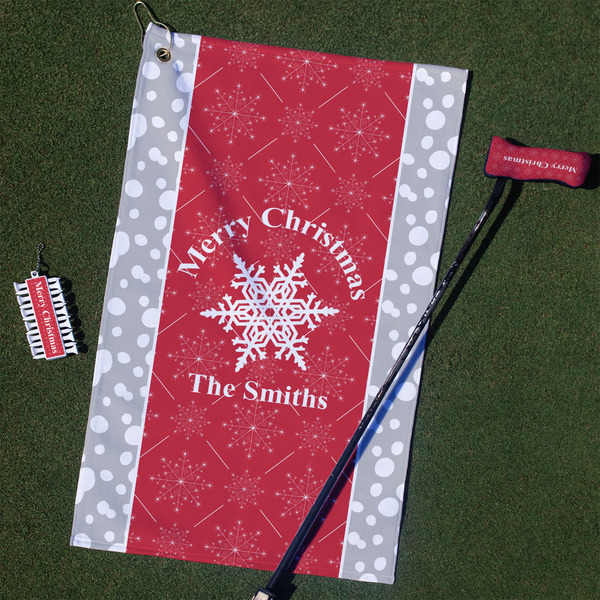 Custom Snowflakes Golf Towel Gift Set (Personalized)
