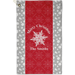 Snowflakes Golf Towel - Poly-Cotton Blend - Small w/ Name or Text
