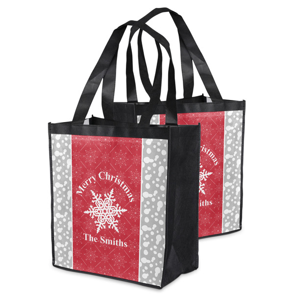 Snowflakes Grocery Bag - MAIN