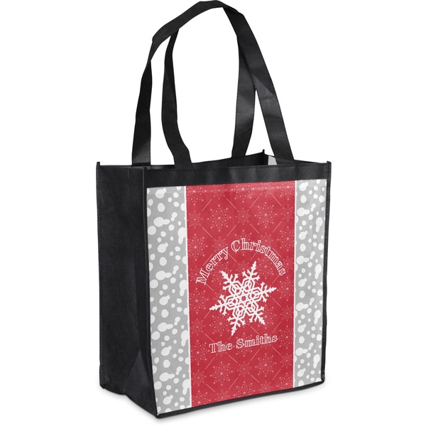 Custom Snowflakes Grocery Bag (Personalized)