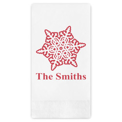 Snowflakes Guest Napkins - Full Color - Embossed Edge (Personalized)
