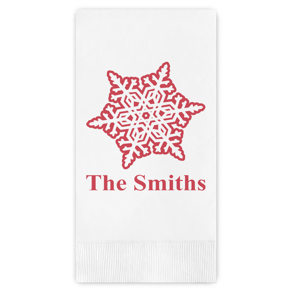 Custom Snowflakes Guest Napkins - Full Color - Embossed Edge (Personalized)