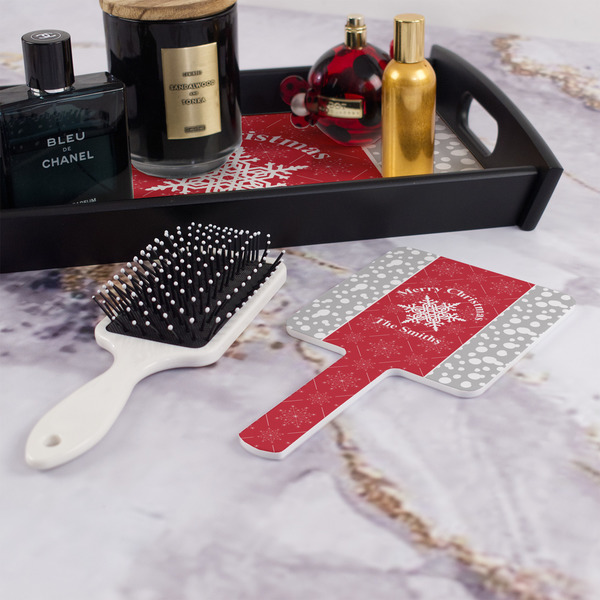 Snowflakes Hand Mirror - With Hair Brush