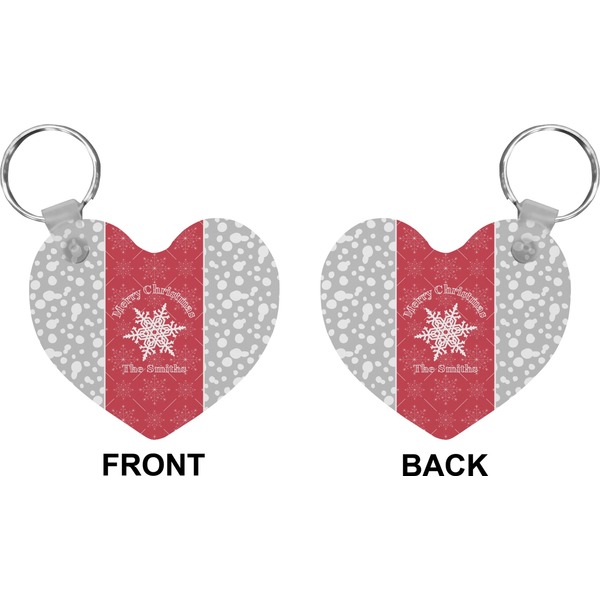 Snowflakes Heart Keychain (Front + Back)