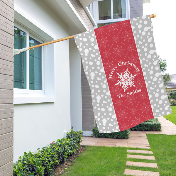 Snowflakes House Flags - Double Sided - LIFESTYLE