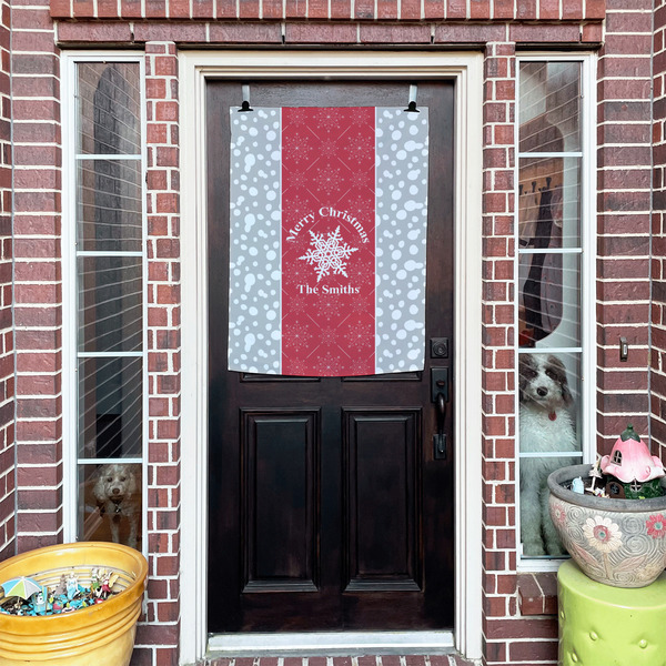 Snowflakes House Flags - Double Sided - (Over the door) LIFESTYLE