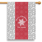 Snowflakes 28" House Flag - Single Sided (Personalized)